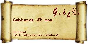 Gebhardt Ámos névjegykártya